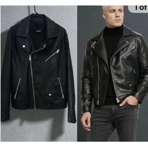 Express Vegan Leather Asymmetrical Moto Jacket Sz S Black Biker Coat